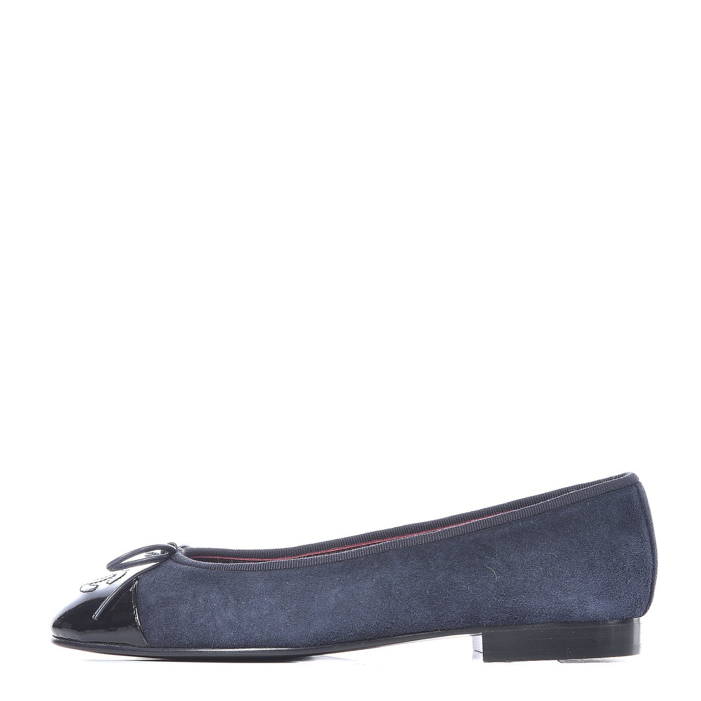 Suede Patent Cap Toe CC Ballerina Flats 35 Marine Black