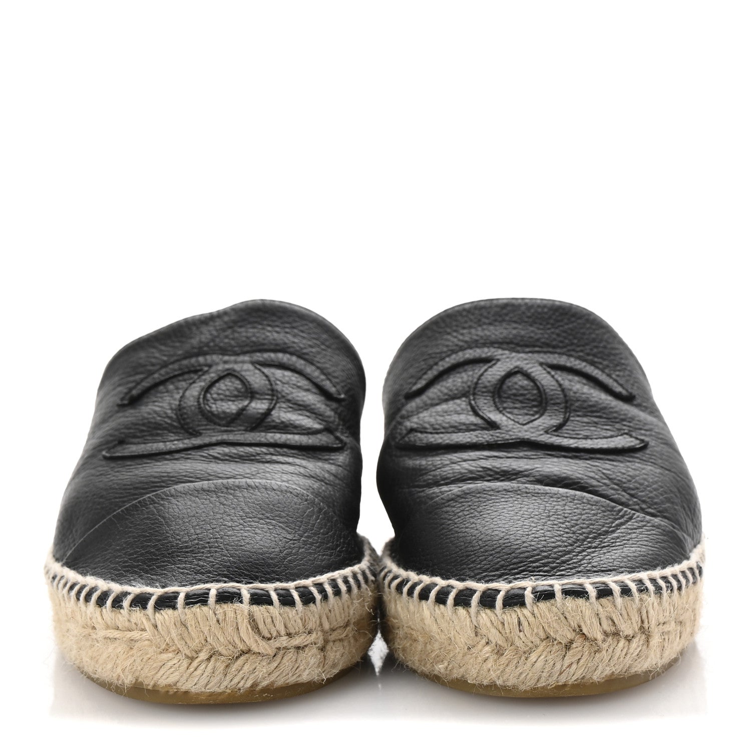 Chanel Calfskin CC Espadrille Mules 39 Black 3 of 12
