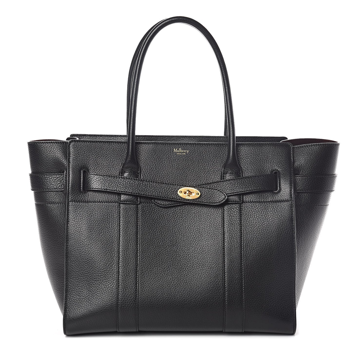 Grain Vegetable Tanned Calfskin Zipped Bayswater Black