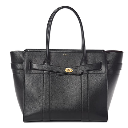 Mulberry Grain Vegetable Tanned Calfskin Zipped Bayswater Black 1 of 8