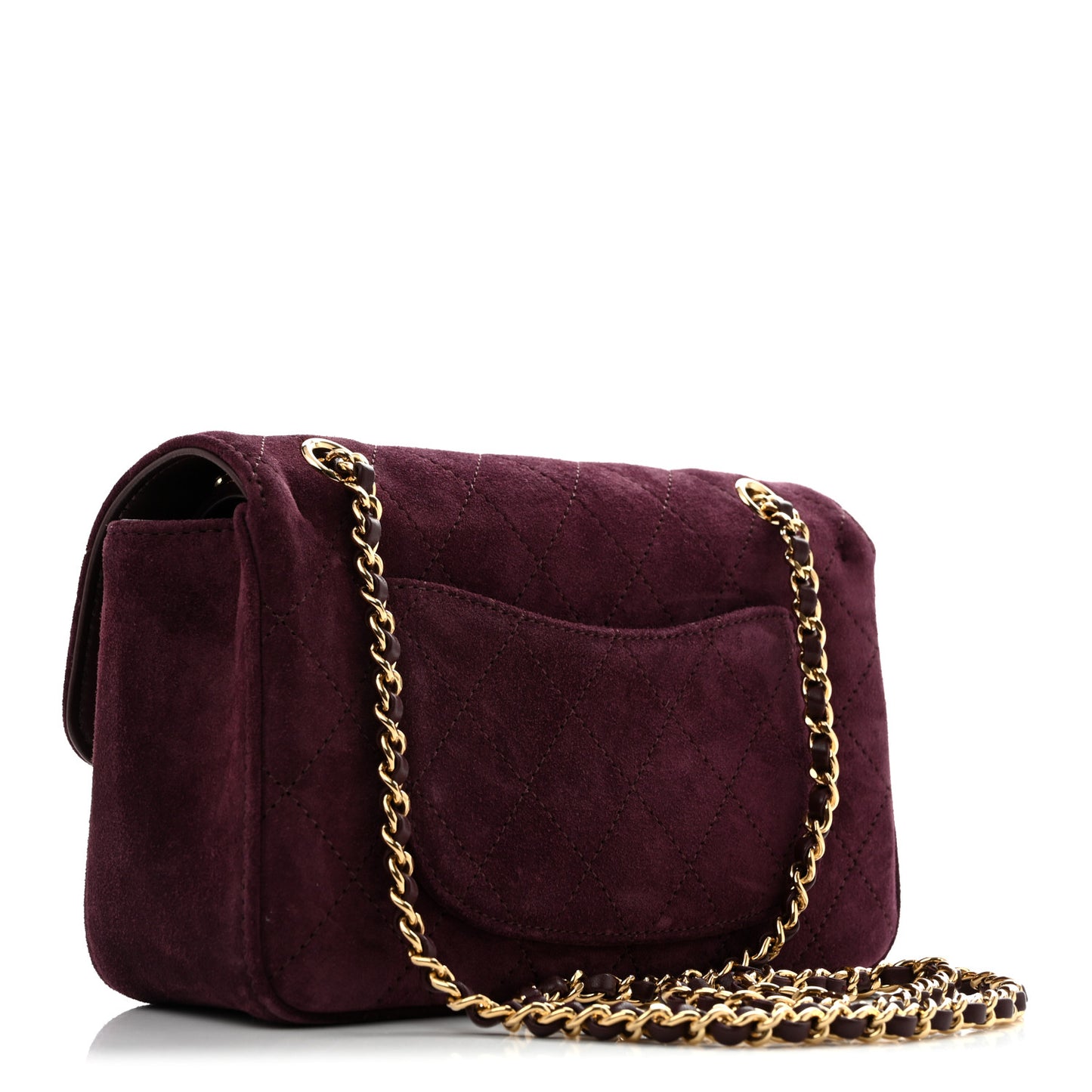 Suede Calfskin Mini Souplissimo Flap Burgundy