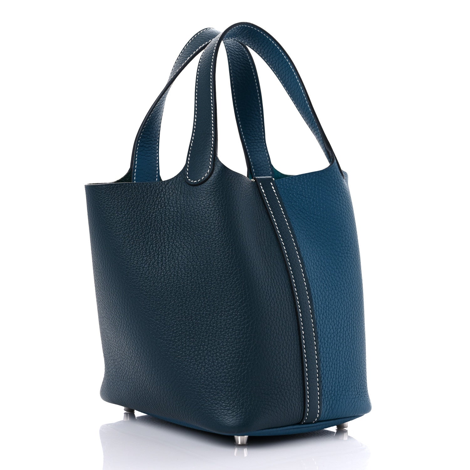 Hermes Taurillon Clemence Casaque Picotin Lock 18 PM Vert Bosphore Vert Cypress 3 of 12