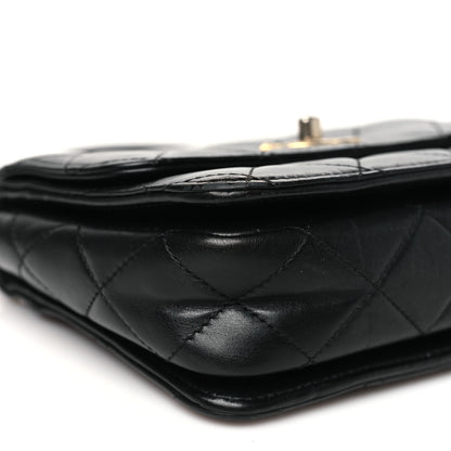 Chanel Lambskin Quilted Small Logo Top Handle Flap Black 9 of 10
