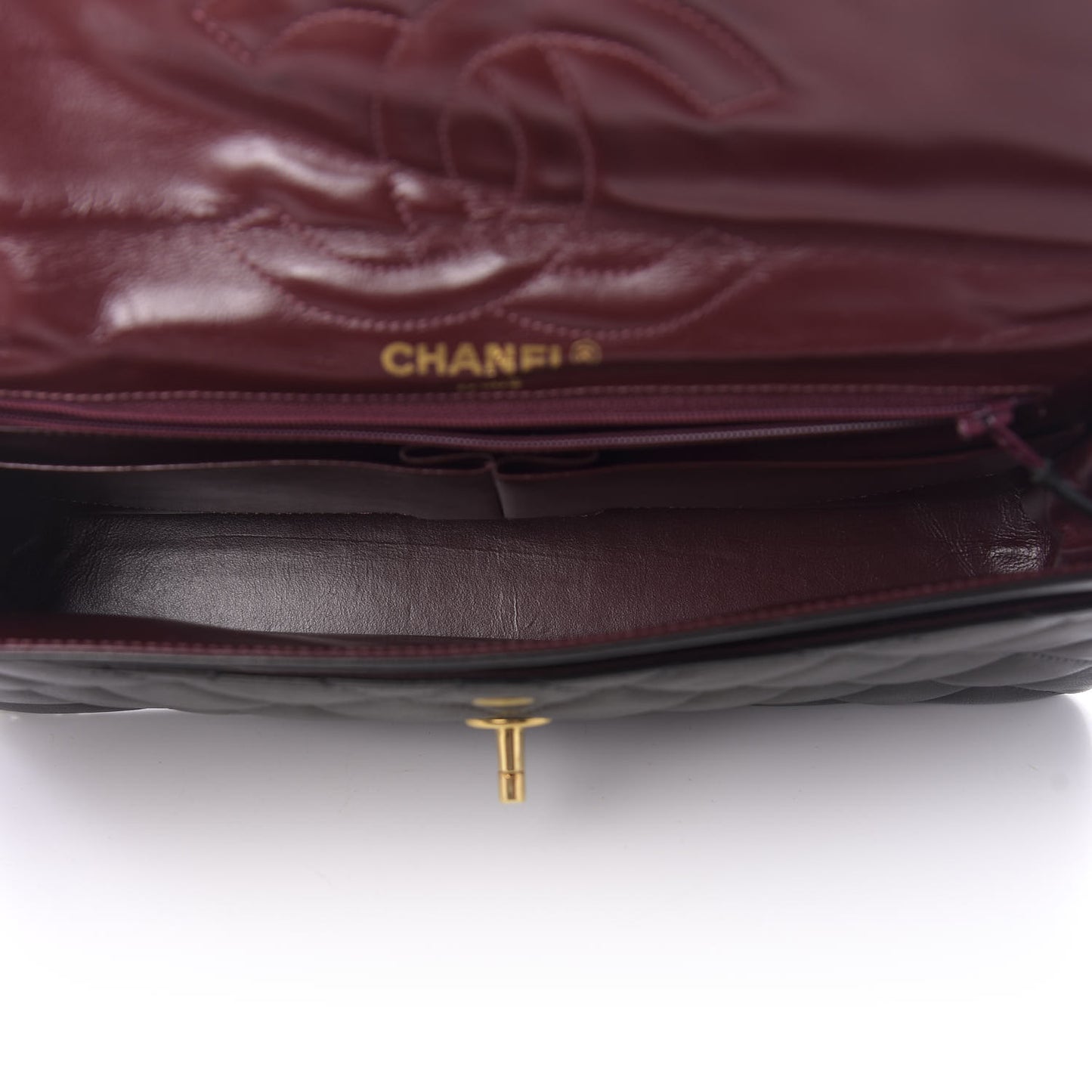 Lambskin Quilted Medium Double Flap Black