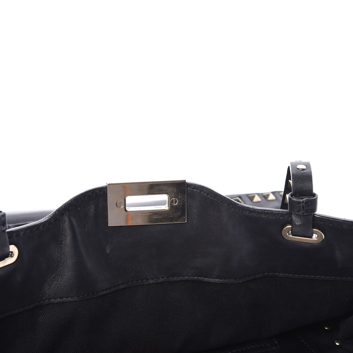 Valentino Garavani Vitello Medium Rockstud Tote Black 12 of 13