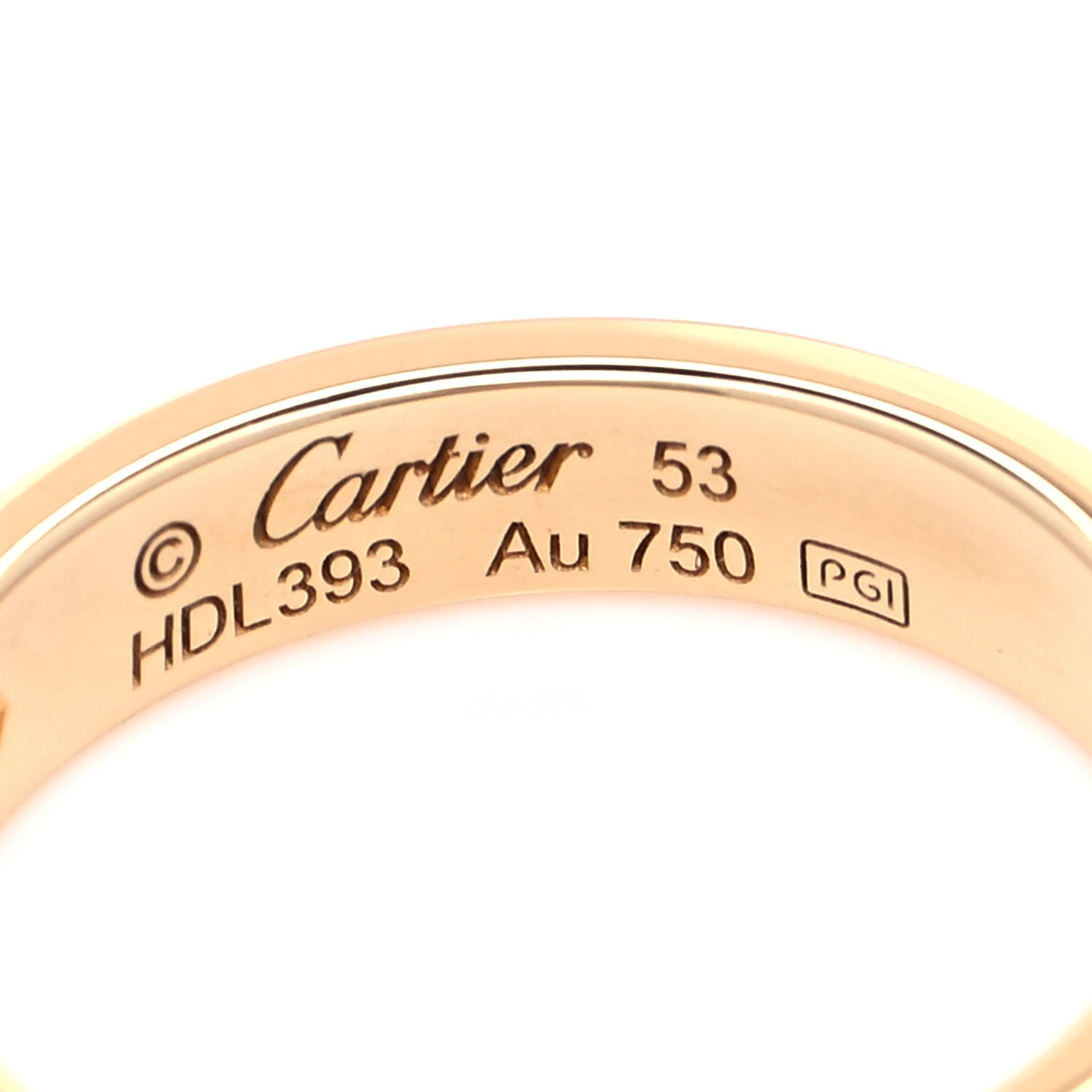 Cartier 18K Yellow Gold Diamond 4mm LOVE Wedding Band Ring 53 6.25 4 of 5