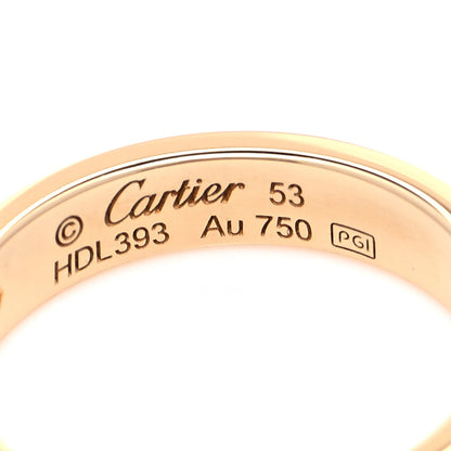 Cartier 18K Yellow Gold Diamond 4mm LOVE Wedding Band Ring 53 6.25 4 of 5