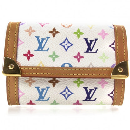 Louis Vuitton Monogram Multicolor Porte-Monnaie Plat Coin Purse White 1 of 7