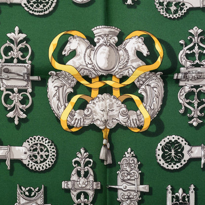 Hermes Silk Ferronnerie Pocket Square Scarf 4 of 6