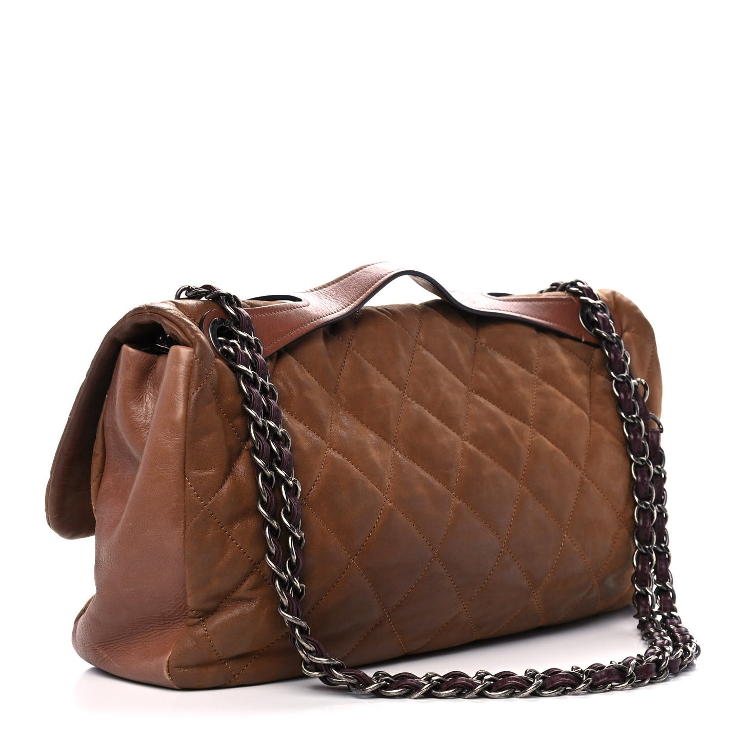 Iridescent Calfskin Jumbo In The Mix Flap Brown