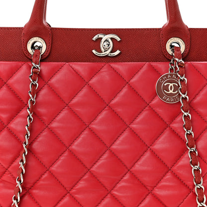 Chanel Calfskin Caviar Quilted Large Shopping Tote Red 8 of 14