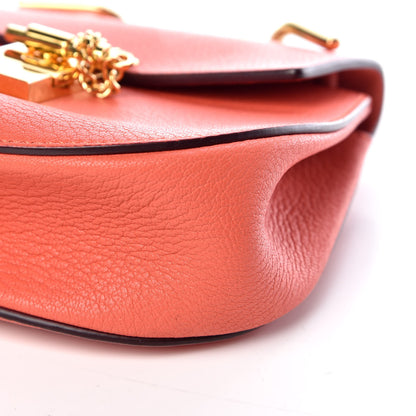 Chloe Grained Lambskin Mini Drew Shoulder Bag Orange 6 of 14