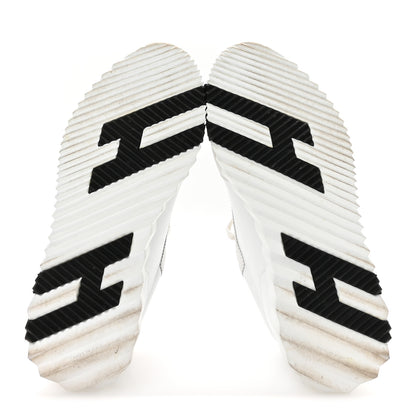 Hermes Goatskin Suede Goatskin Bouncing Sneakers 38 White Black 6 of 9