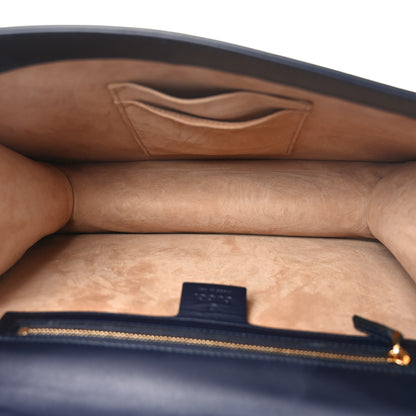 Gucci Calfskin Medium Sylvie Top Handle Bag Blue 5 of 10