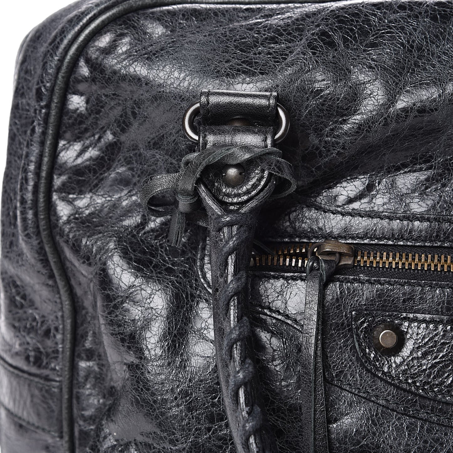 Agneau Classic Hardware Shoulder Bag Black