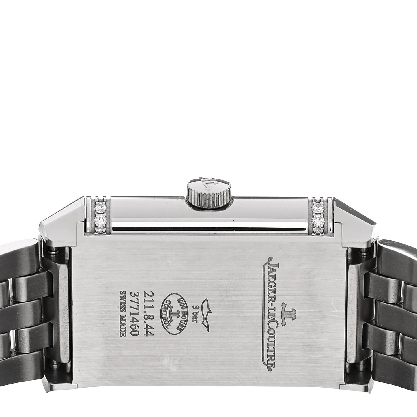 Stainless Steel Diamond 21mm Reverso Classic Duetto Automatic Watch Silver Q2668130