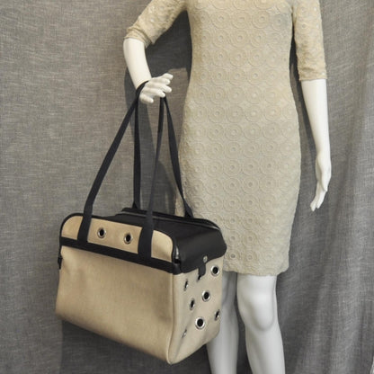 Hermes Toile Sac de Transport pour Chiens Pet Dog Carrier 2 of 9