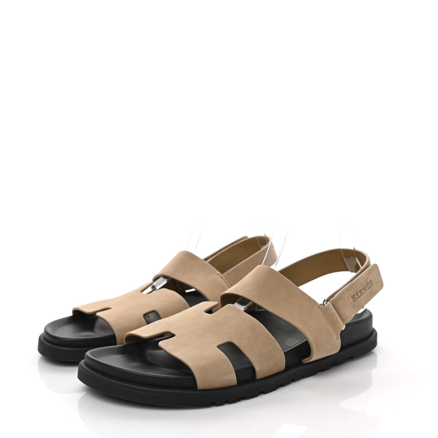 Suede Goatskin Mens Genius Sandals 42.5 Beige Argile