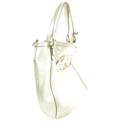 Gucci Leather Medium Britt Hobo Metallic Gold 3 of 10