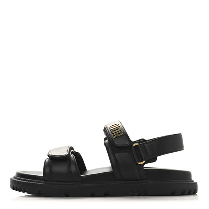 Christian Dior Lambskin Dioract 10mm Sandals 40 Black 1 of 9