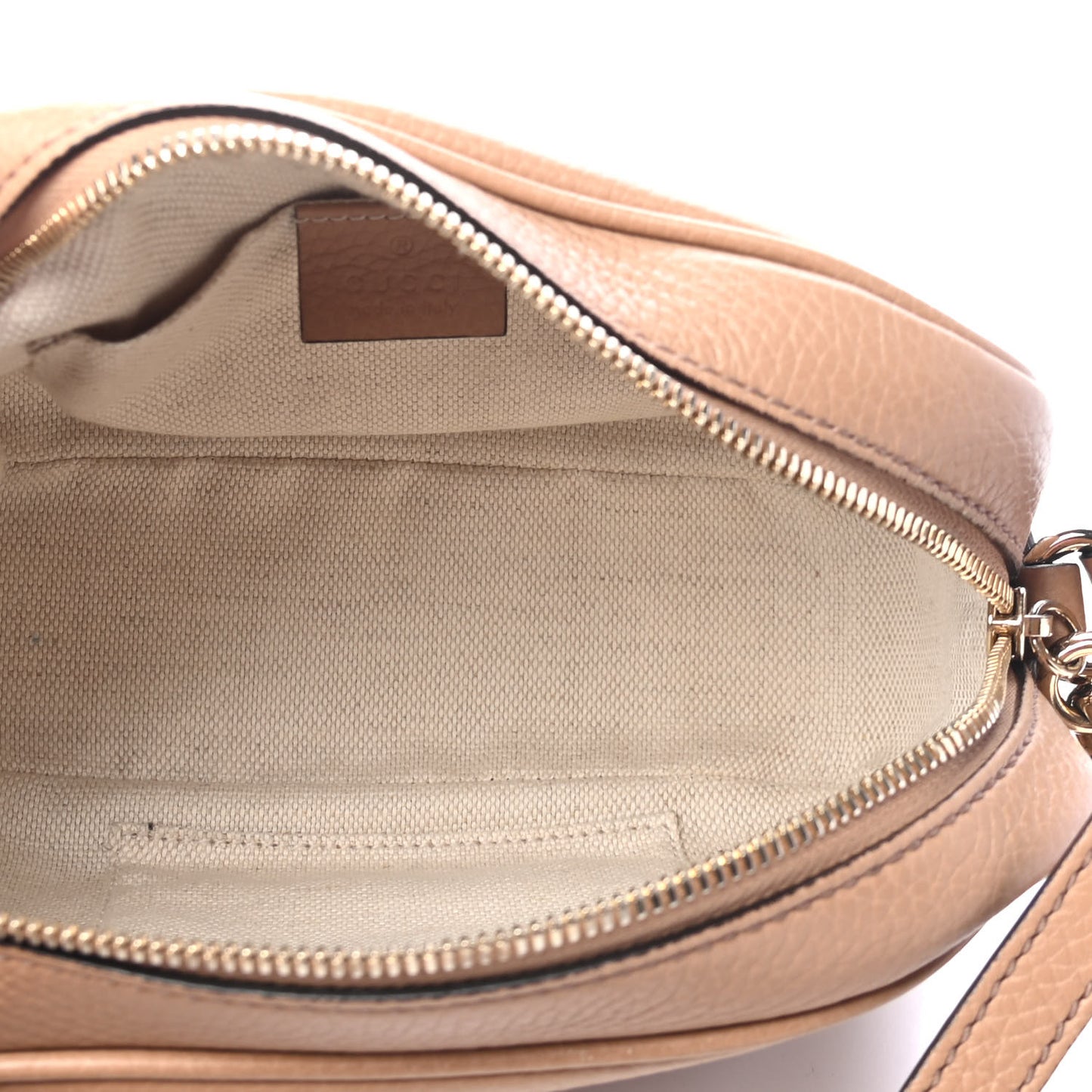 Pebbled Calfskin Small Soho Disco Bag Camelia