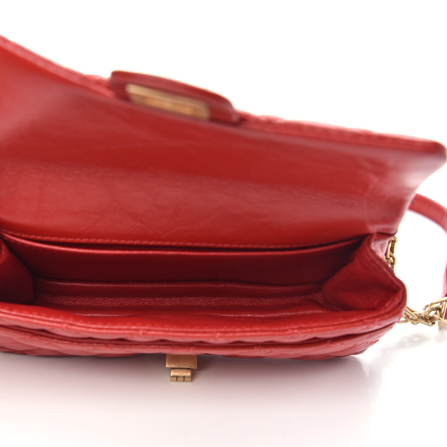 Aged Calfskin Quilted 2.55 Reissue Flap Belt Bag Red