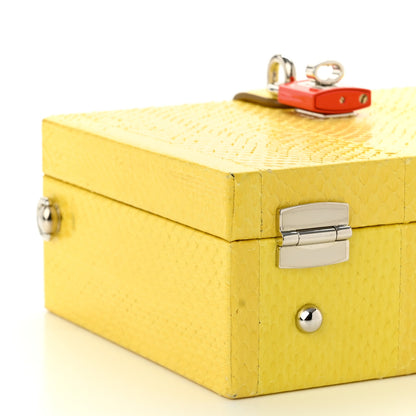 Dolce & Gabbana Snakeskin Padlock Box Bag Yellow 8 of 10