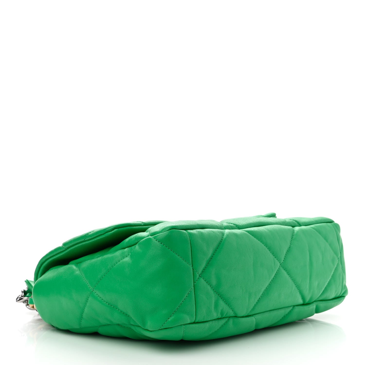 Chanel Goatskin Quilted Large Chanel 19 Flap Green 4 of 10