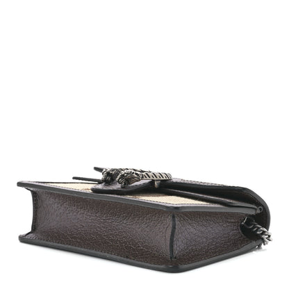 Gucci Monogram Jumbo GG Textured Dollar Calfskin Super Mini Dionysus Shoulder Bag Camel Ebony New Acero 9 of 11