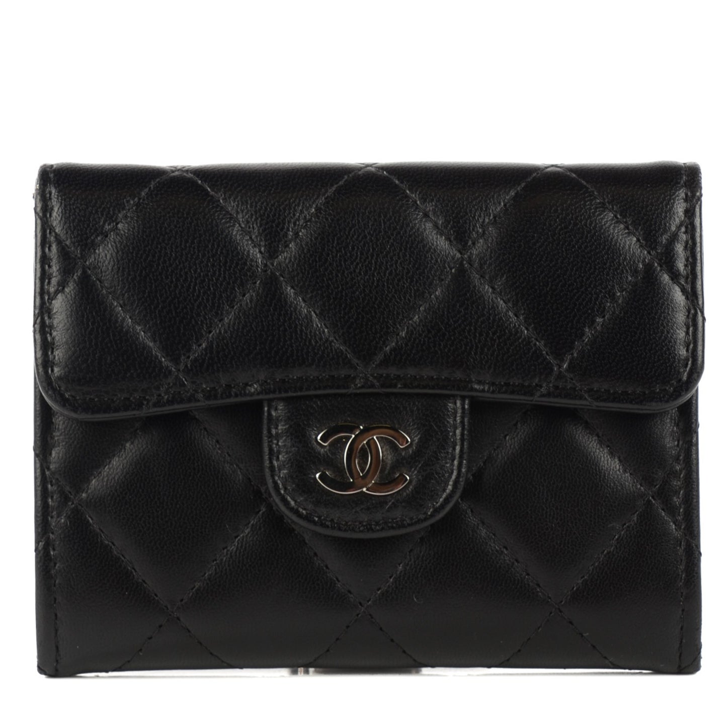 Lambskin Quilted Coin Purse Black