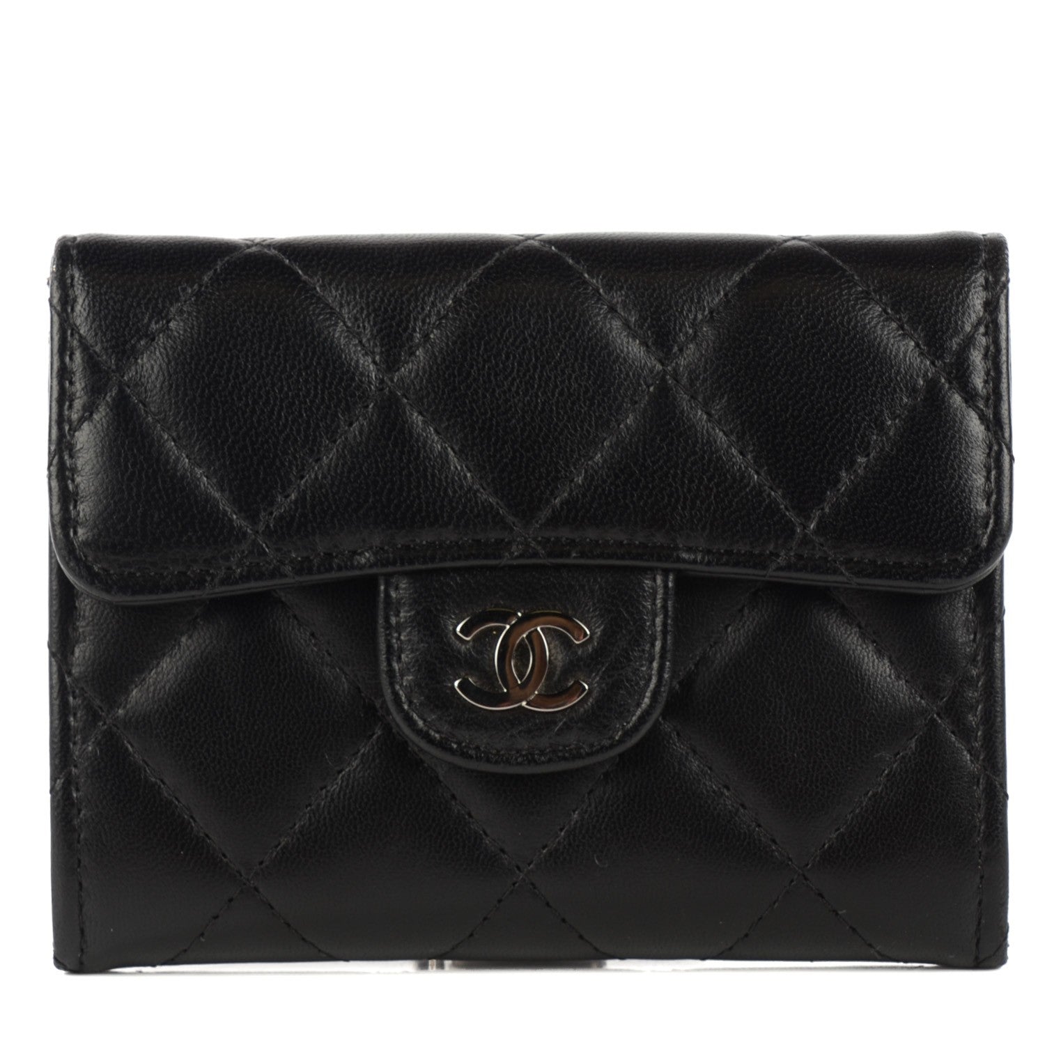 Chanel Lambskin Quilted Coin Purse Black 1 of 7