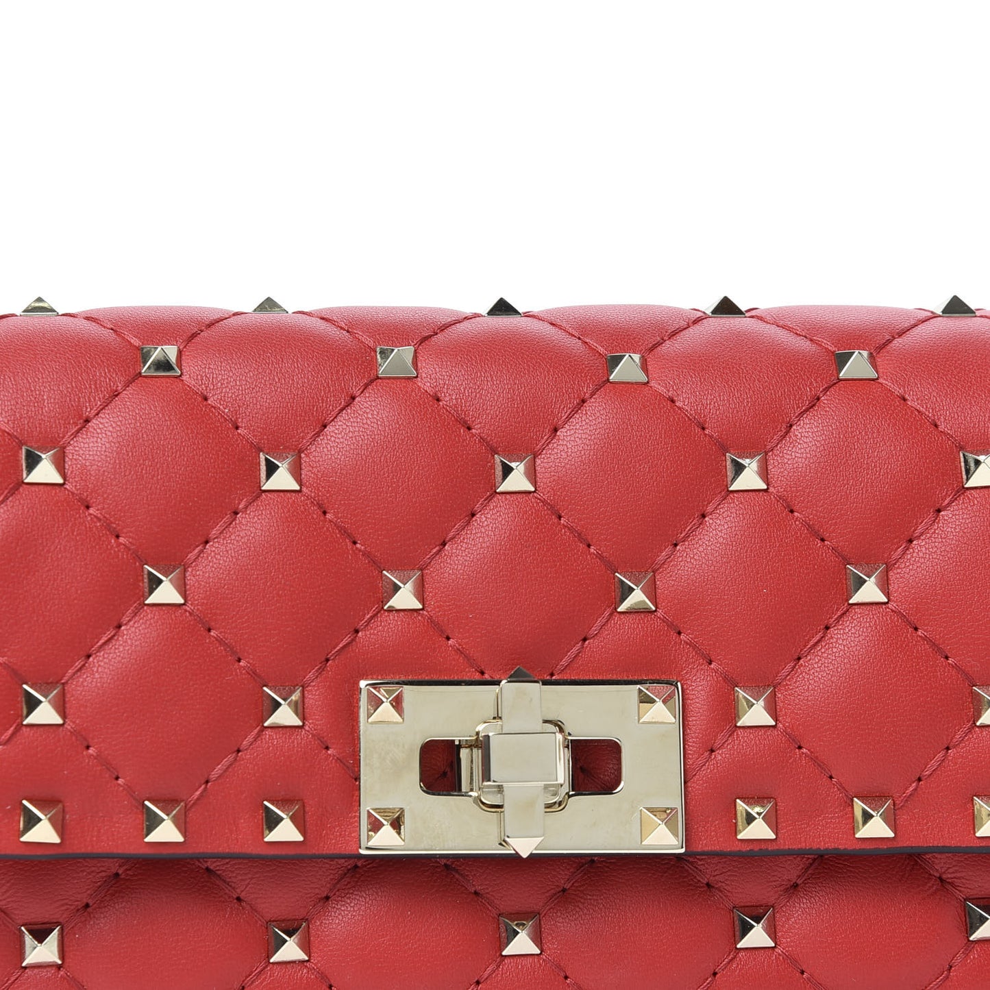 Nappa Rockstud Spike Belt Bag Rouge Pur
