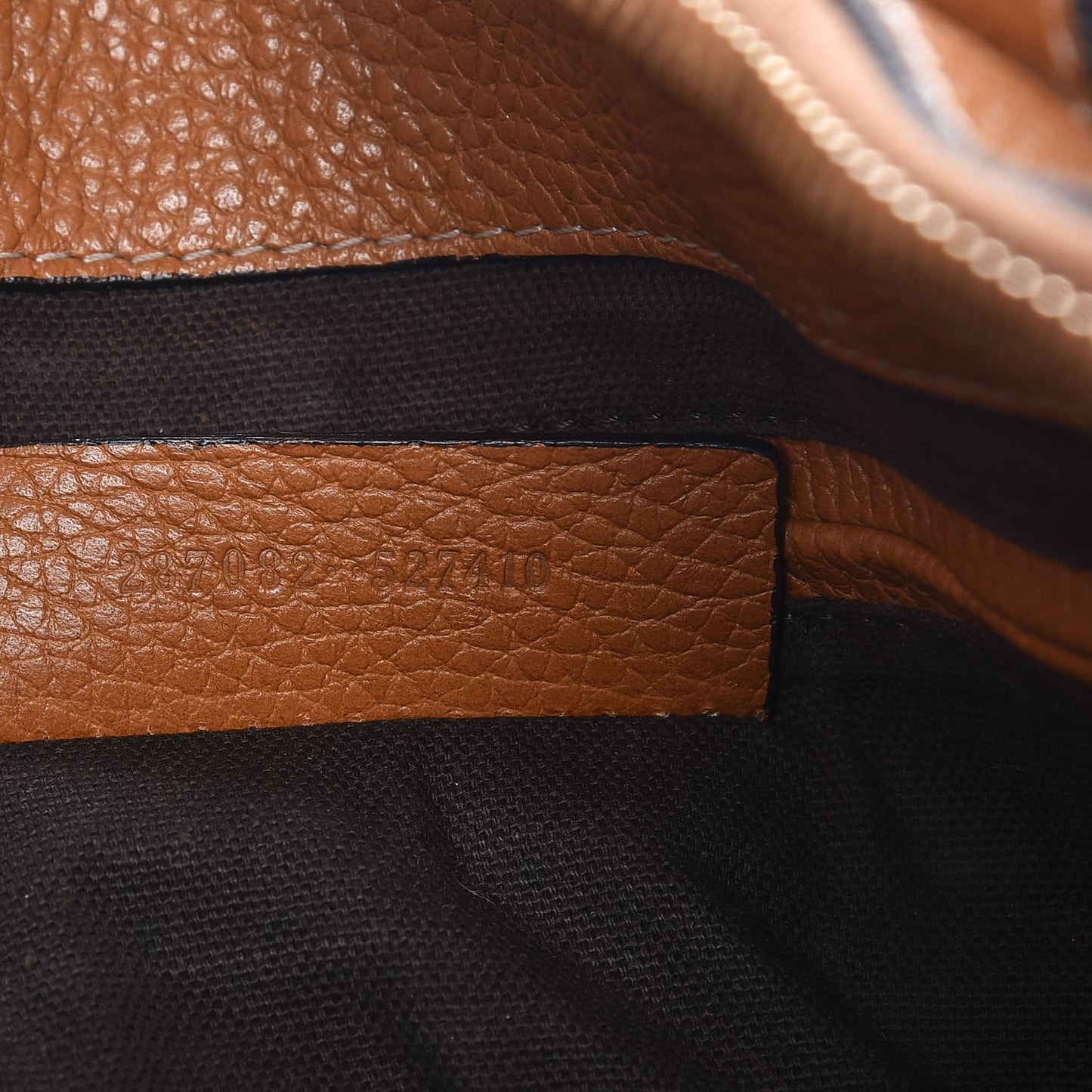 Pebbled Calfskin Skull Padlock Zip Tote Cognac