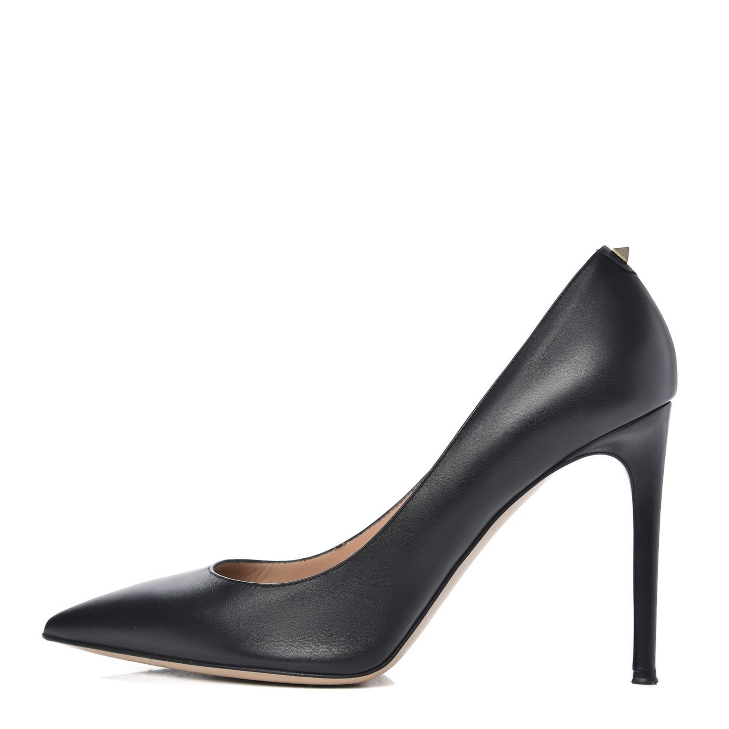 Calfskin Rockstud New Plain 100mm Pumps 39 Black