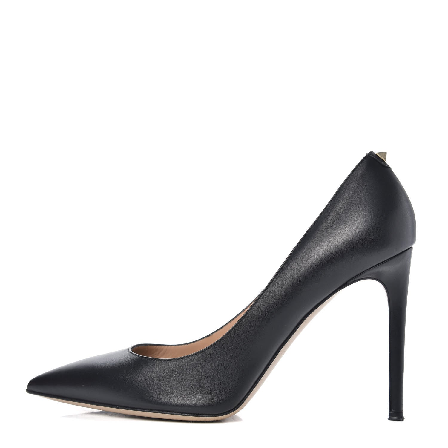 Valentino Garavani Calfskin Rockstud New Plain 100mm Pumps 39 Black 1 of 11