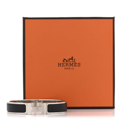 Hermes Matte Enamel Narrow Clic Clac HH Bracelet T3 Black 5 of 5