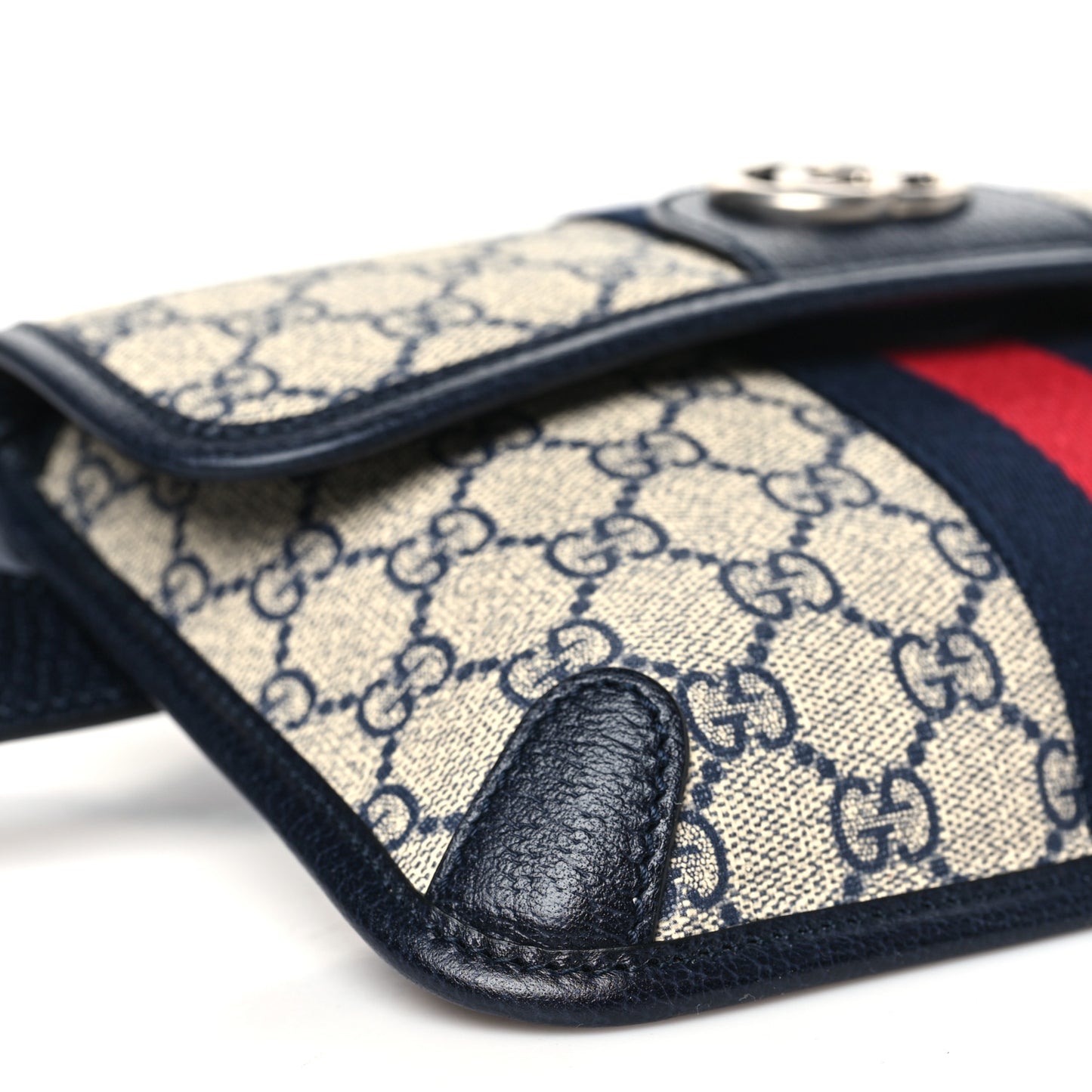 GG Supreme Monogram Web Small Ophidia Belt Bag 90 36 Beige Navy