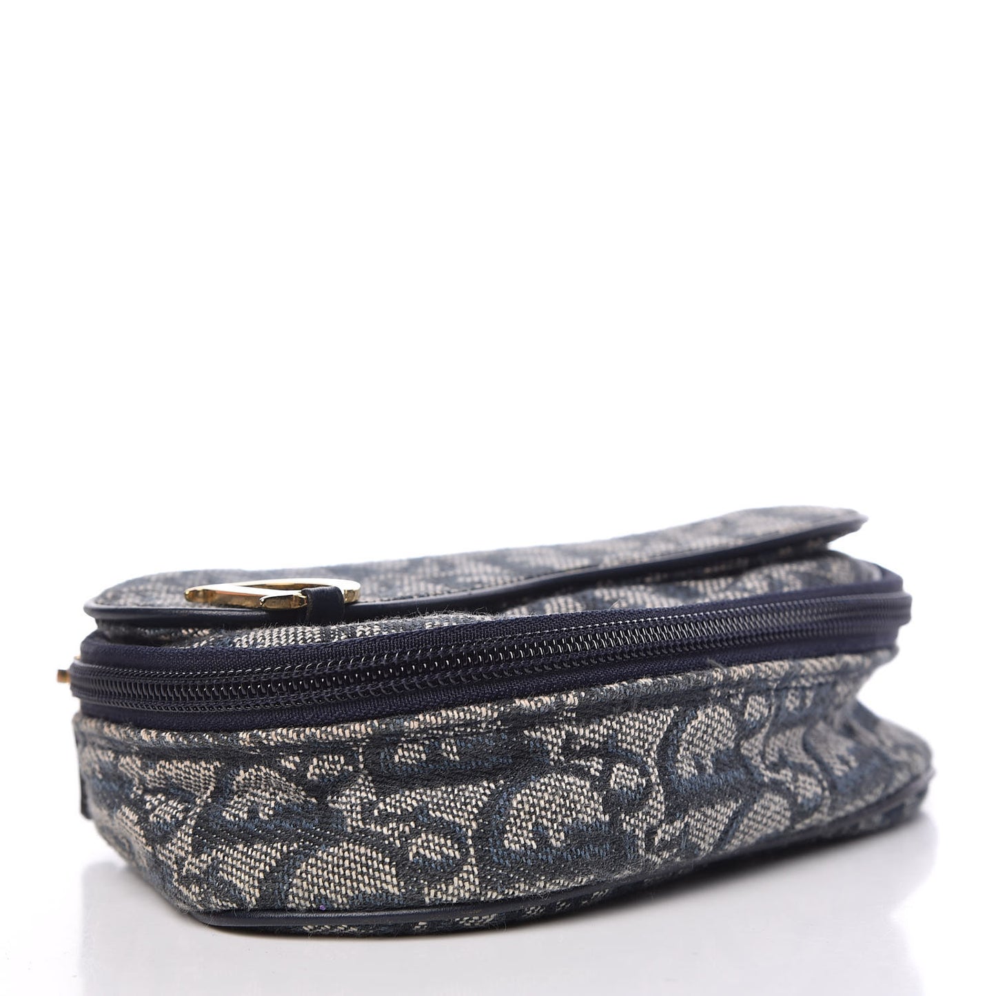 Monogram Mini Saddle Zip Pouch Navy Blue