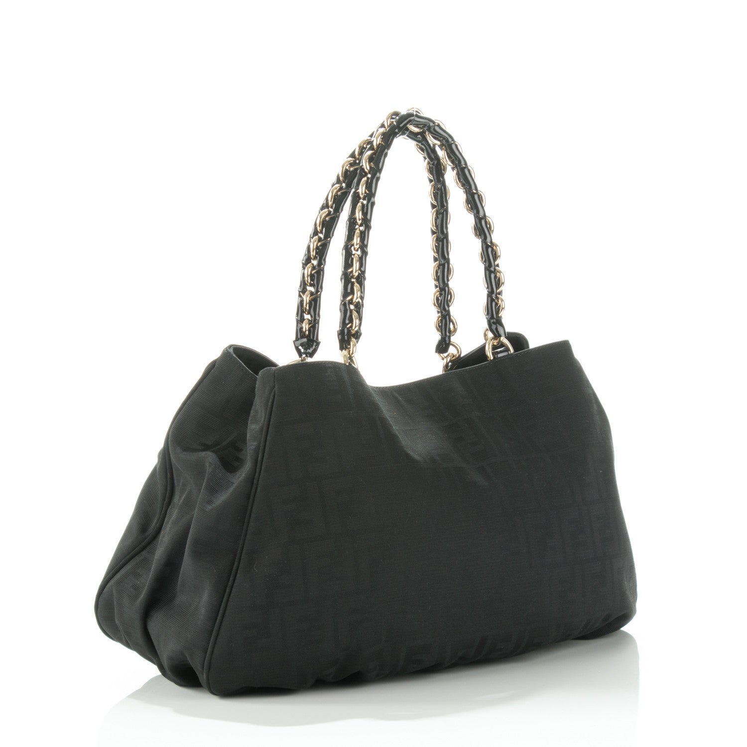 Fendi Zucca Enamel Mia Tote Black 3 of 7