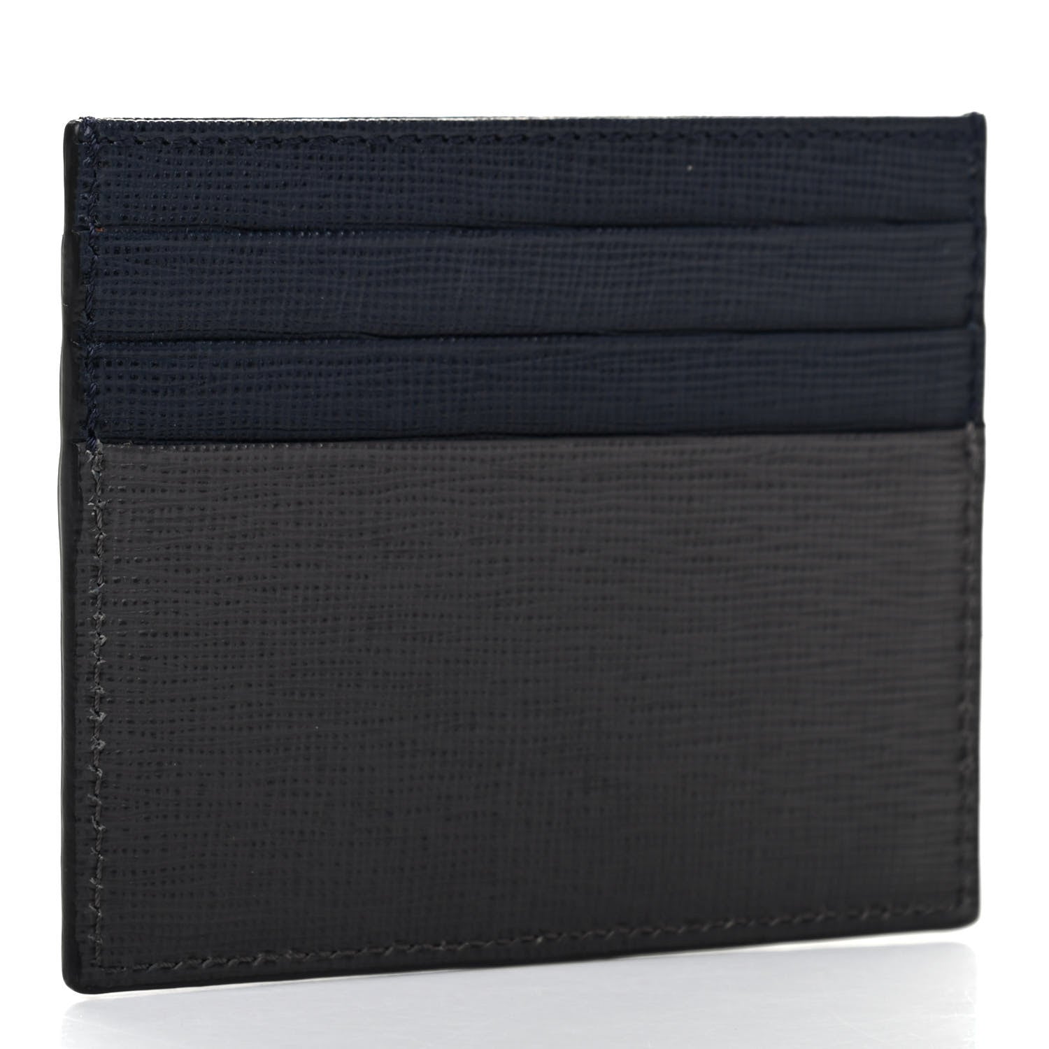 Fendi Vitello Elite Monster Eyes Inlay Card Holder Asfalto Papavero Black 3 of 8
