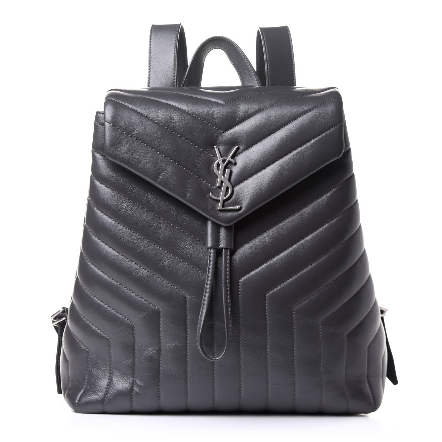 Calfskin Y Quilted Monogram Medium Loulou Backpack Asphalt