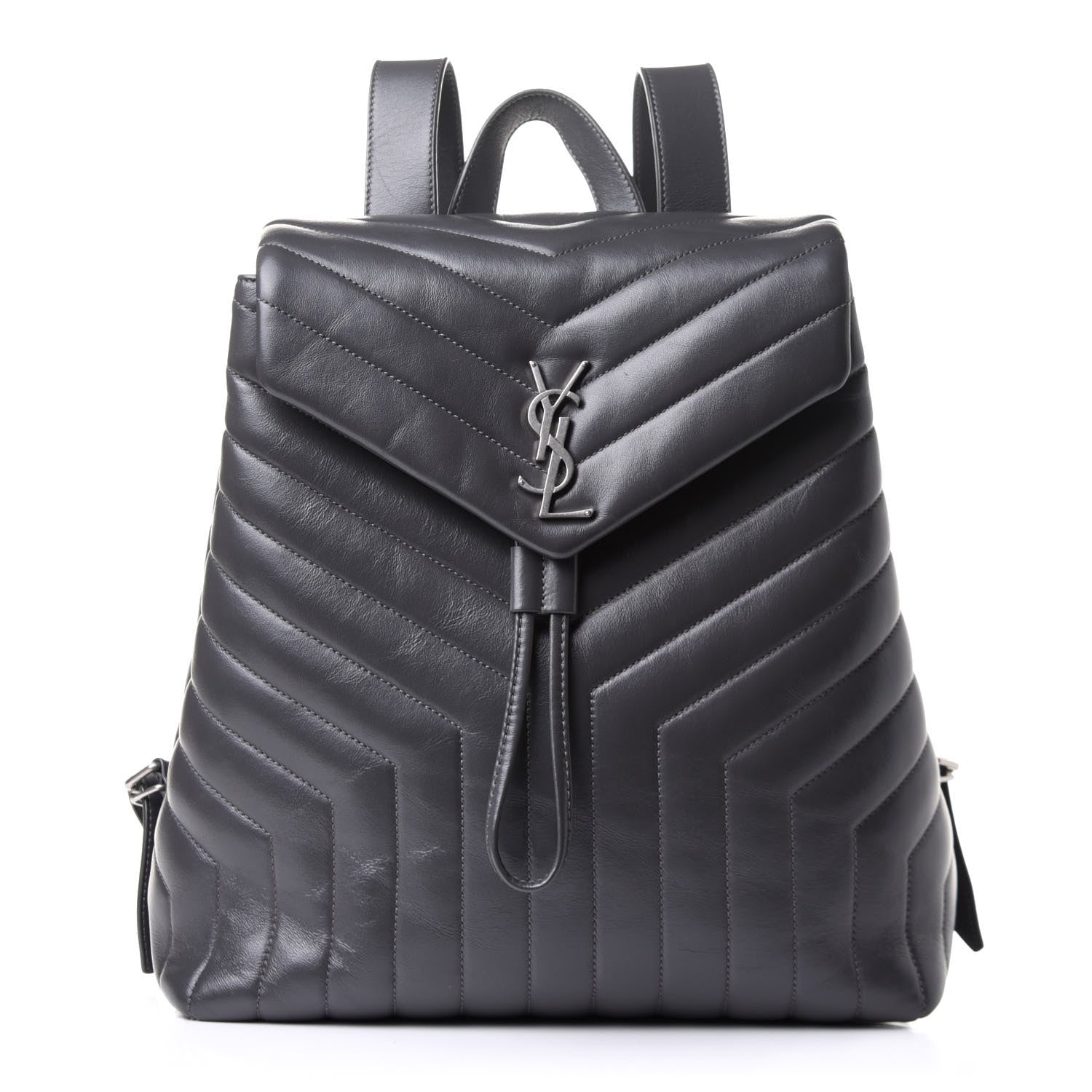 Saint Laurent Calfskin Y Quilted Monogram Medium Loulou Backpack Asphalt 1 of 11