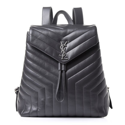 Saint Laurent Calfskin Y Quilted Monogram Medium Loulou Backpack Asphalt 1 of 11