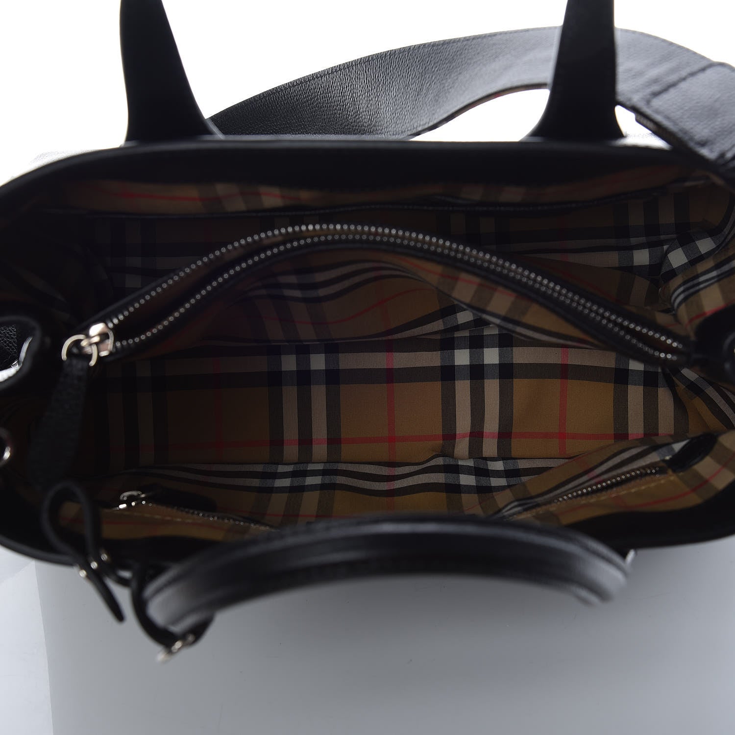 Burberry Derby Calfskin Medium Banner Tote Black 7 of 12