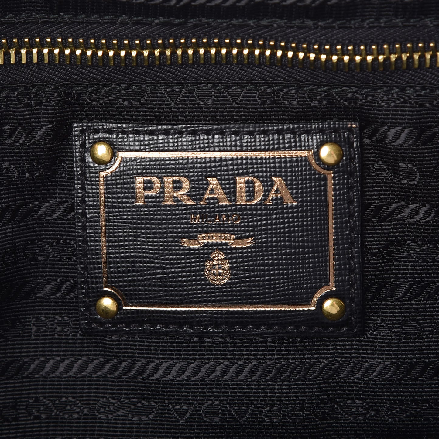 Tessuto Nylon Saffiano Jacquard Logo Tote Black