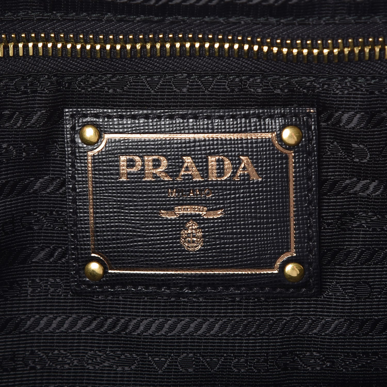 Prada Tessuto Nylon Saffiano Jacquard Logo Tote Black 6 of 9