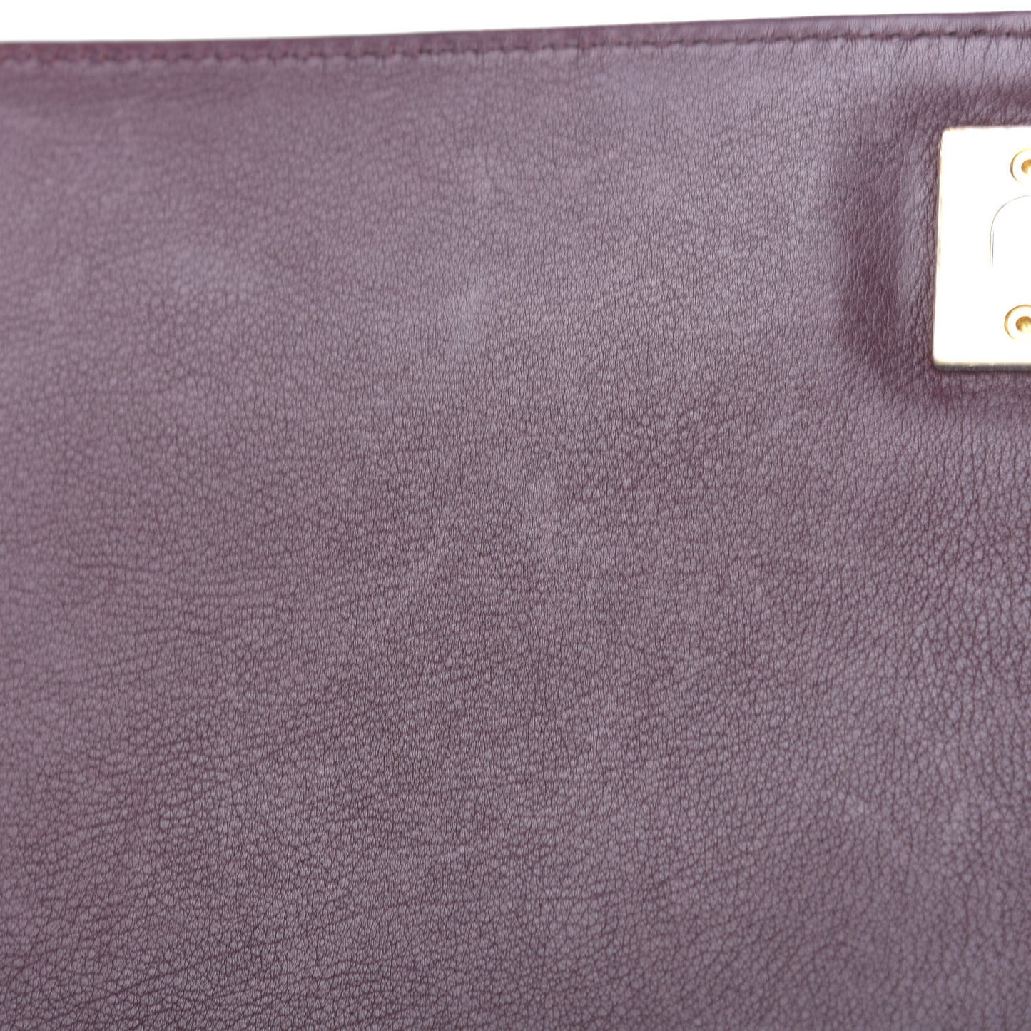 Calfskin Quilted Large Flap Bag Burgundy