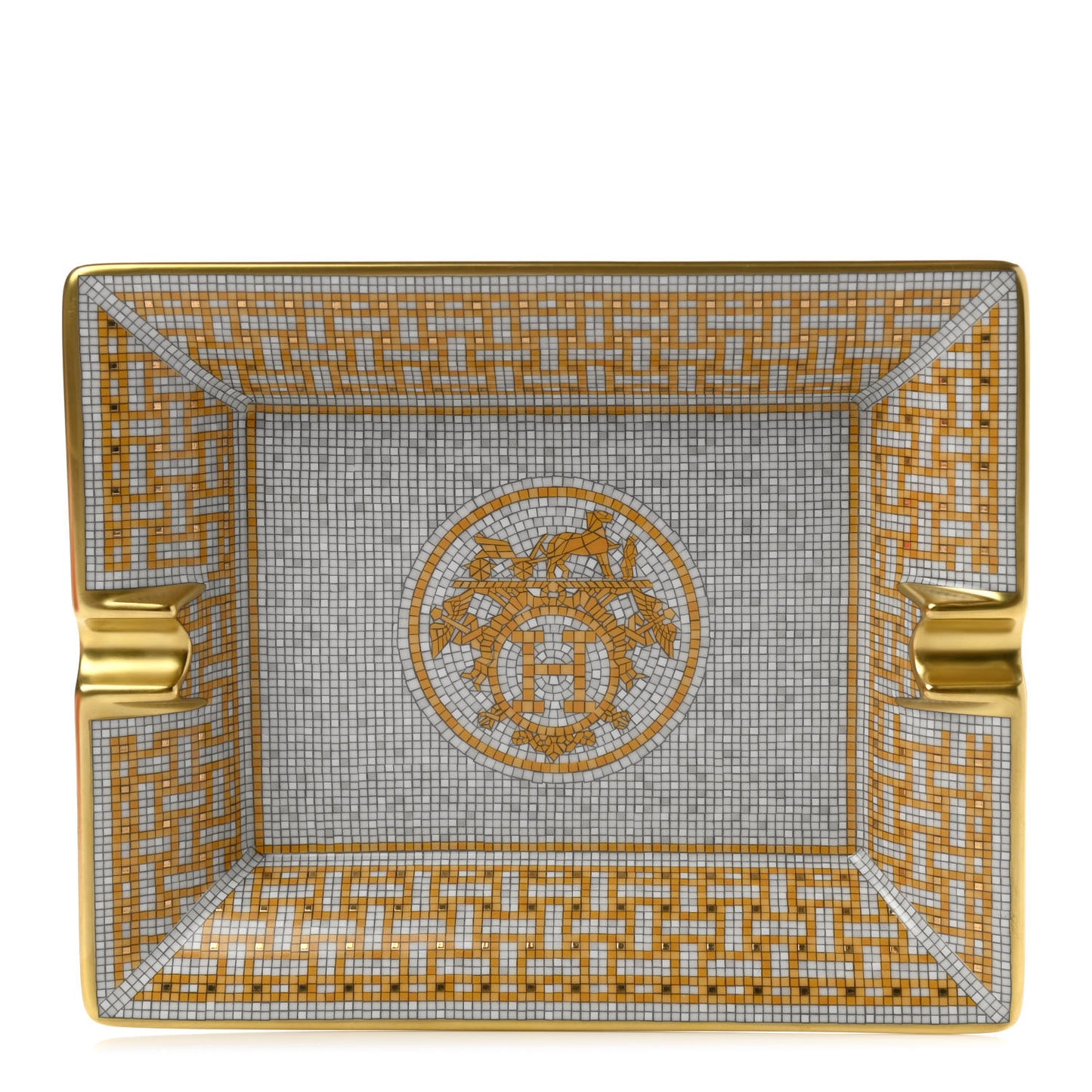 Porcelain Mosaique Au 24 Gold Ashtray