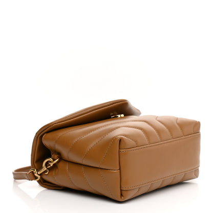 Saint Laurent Calfskin Y Quilted Monogram Toy Loulou Crossbody Bag Dark Natural 6 of 22