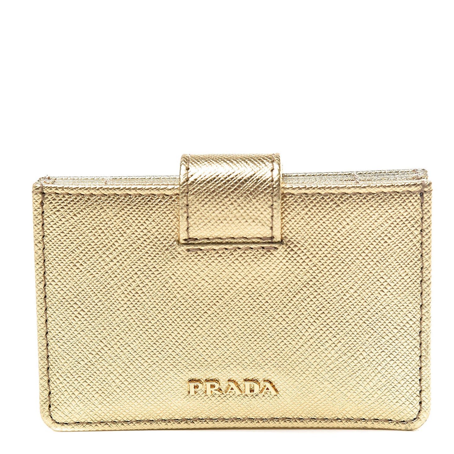 Saffiano Metal Accordion Card Case Platino